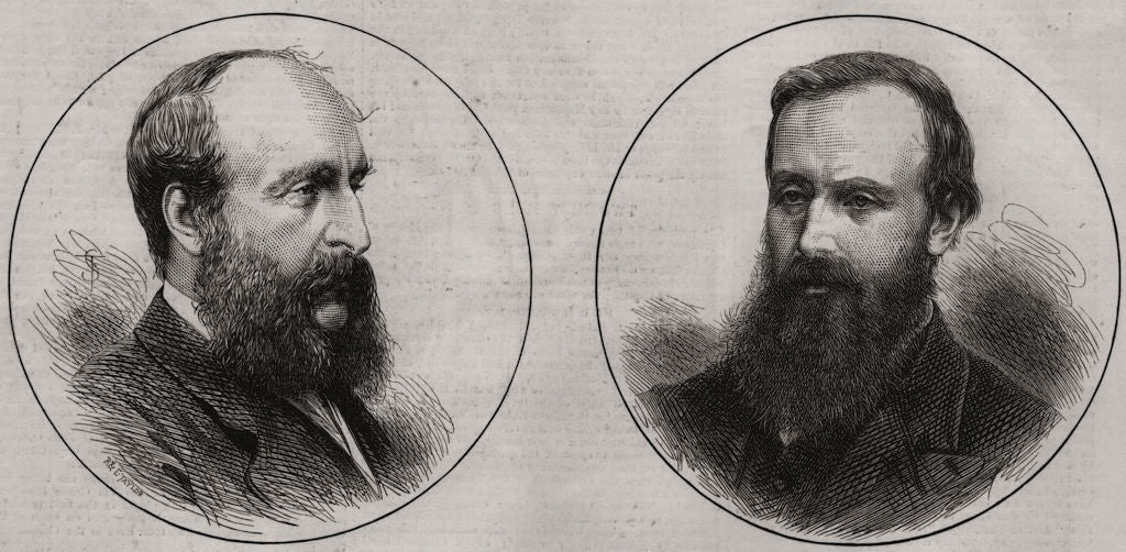 Mr. C. M. Palmer, M. P. for Durham - Mr. Burt, M. P. for Morpeth 1874 print